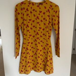 Reformation yellow mini dress